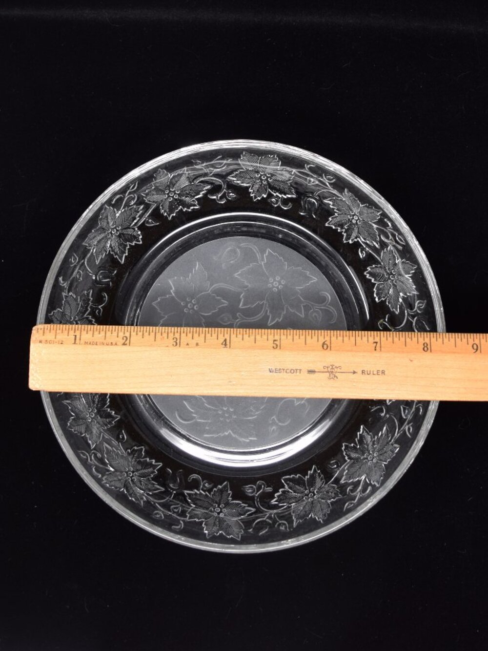 Princess House Fantasia Individual Pasta Bowl 8.5 in Clear Glass Embossed Floral - Picture 6 of 11